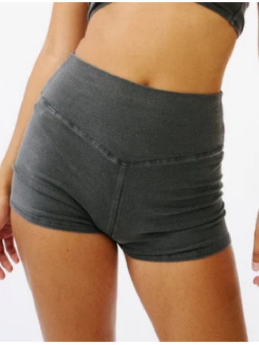 Groceries - Organic Cotton Black High-Waist Bike Shorts